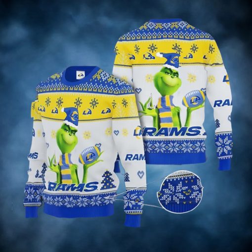 Grinch Los Angeles Rams All Over Print 3D Ugly Christmas Sweater