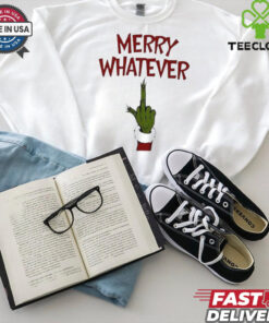 Grinch Middle Finger Merry Whatever Christmas shirt