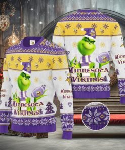 Grinch Minnesota Vikings 3D Ugly Christmas Sweater