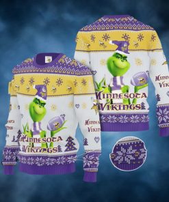 Grinch Minnesota Vikings All Over Print Christmas Ugly Sweater Gift For Fans