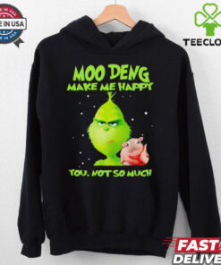 Grinch Moo Deng make me happy you not so much Christmas Shirt