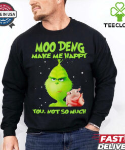 Grinch Moo Deng make me happy you not so much Christmas Shirt