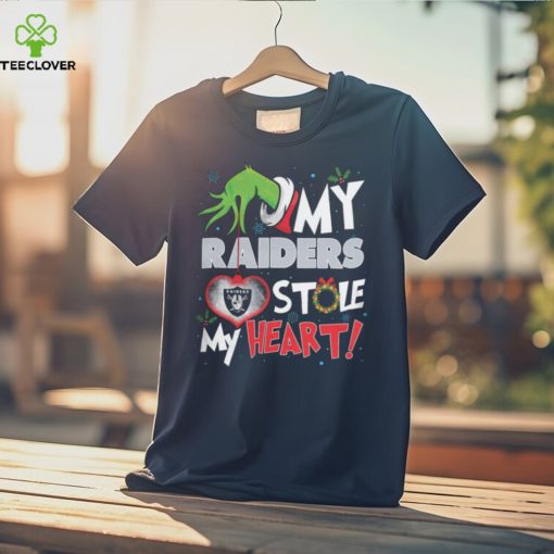 Grinch My Las Vegas Raiders Stole My Heart Football T Shirt