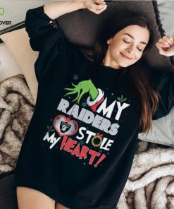 Grinch My Las Vegas Raiders Stole My Heart Football T Shirt