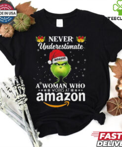 Grinch Never Underestimate A Woman Who Works At Amazon Christmas 2024 Shirt