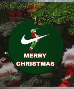 Grinch Nike Brand Jump Man Basketball Merry Christmas Custom Name 2023 Christmas Tree Decorations Ornament
