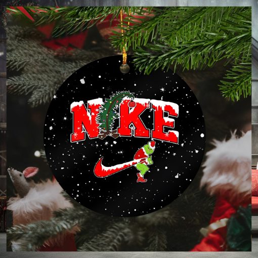 Grinch Nike Xmas Grinch Stole The Swoosh Funny 2023 Holiday Christmas Ornament
