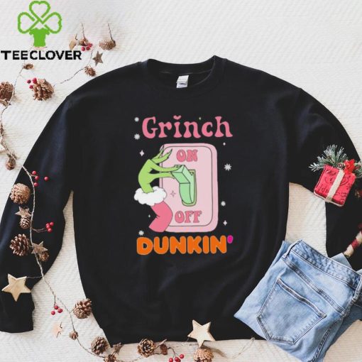 Grinch On Of Dunkin Logo Merry Christmas Shirt