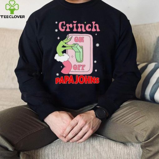 Grinch On Of Papa Johns Logo Merry Christmas Shirt