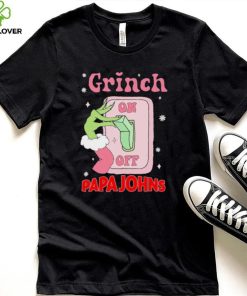 Grinch On Of Papa Johns Logo Merry Christmas Shirt