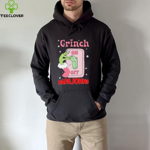 Grinch On Of Papa Johns Logo Merry Christmas Shirt