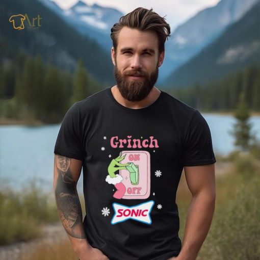 Grinch On Of Sonic Logo Merry Christmas Shirt