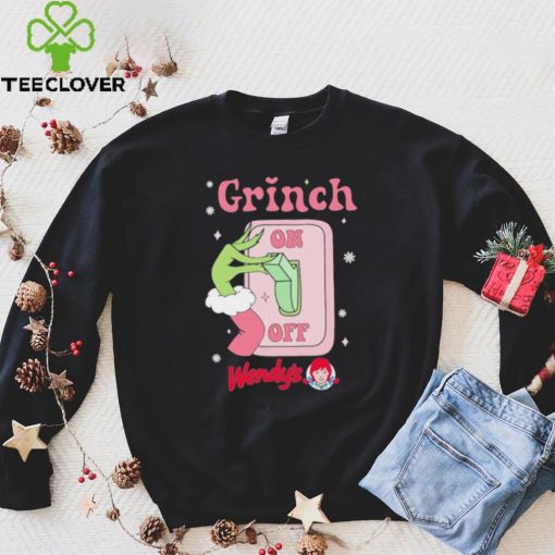 Grinch On Of Wendy’s Logo Merry Christmas Shirt