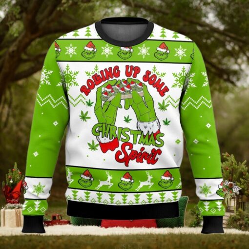 Grinch Rolling Up Ugly Sweater