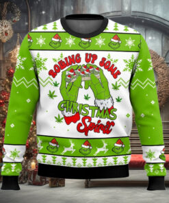 Grinch Rolling Up Ugly Sweater