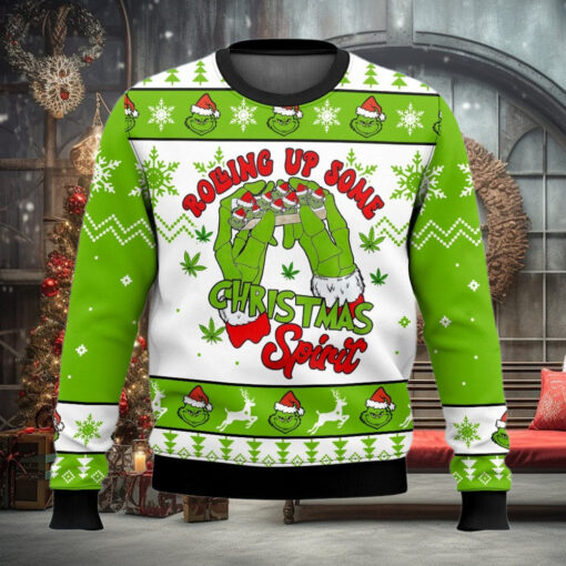 Grinch Rolling Up Ugly Sweater