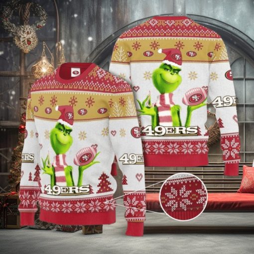 Grinch San Francisco 49ers 3D Ugly Christmas Sweater