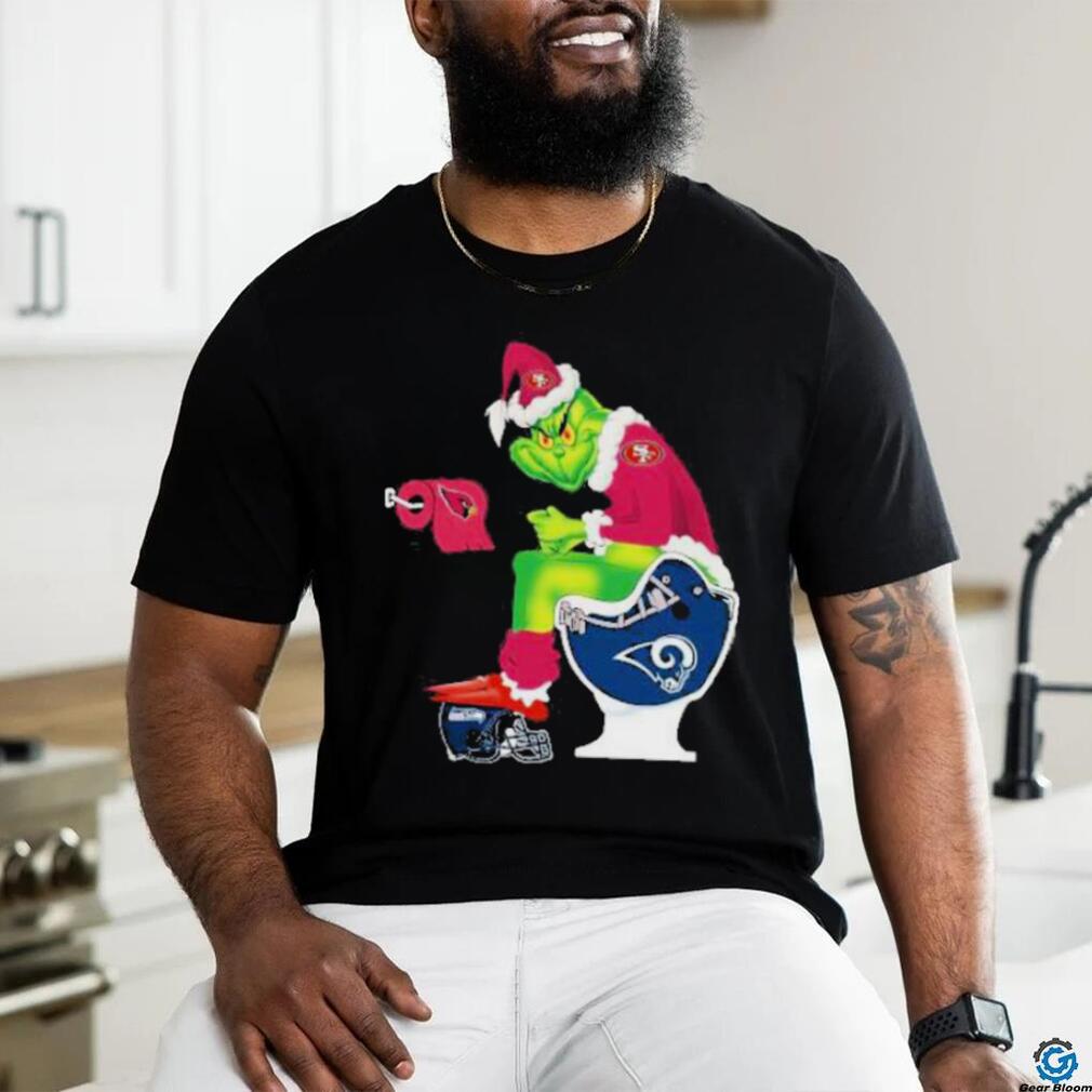 Grinch San Francisco 49ers Shit On Toilet Los Angeles Rams And Other Teams Christmas new 2023 T shirt Grinch San Francisco 49ers Shit On Toilet Los Angeles Rams And Other Teams Christmas new 2023 T shirt