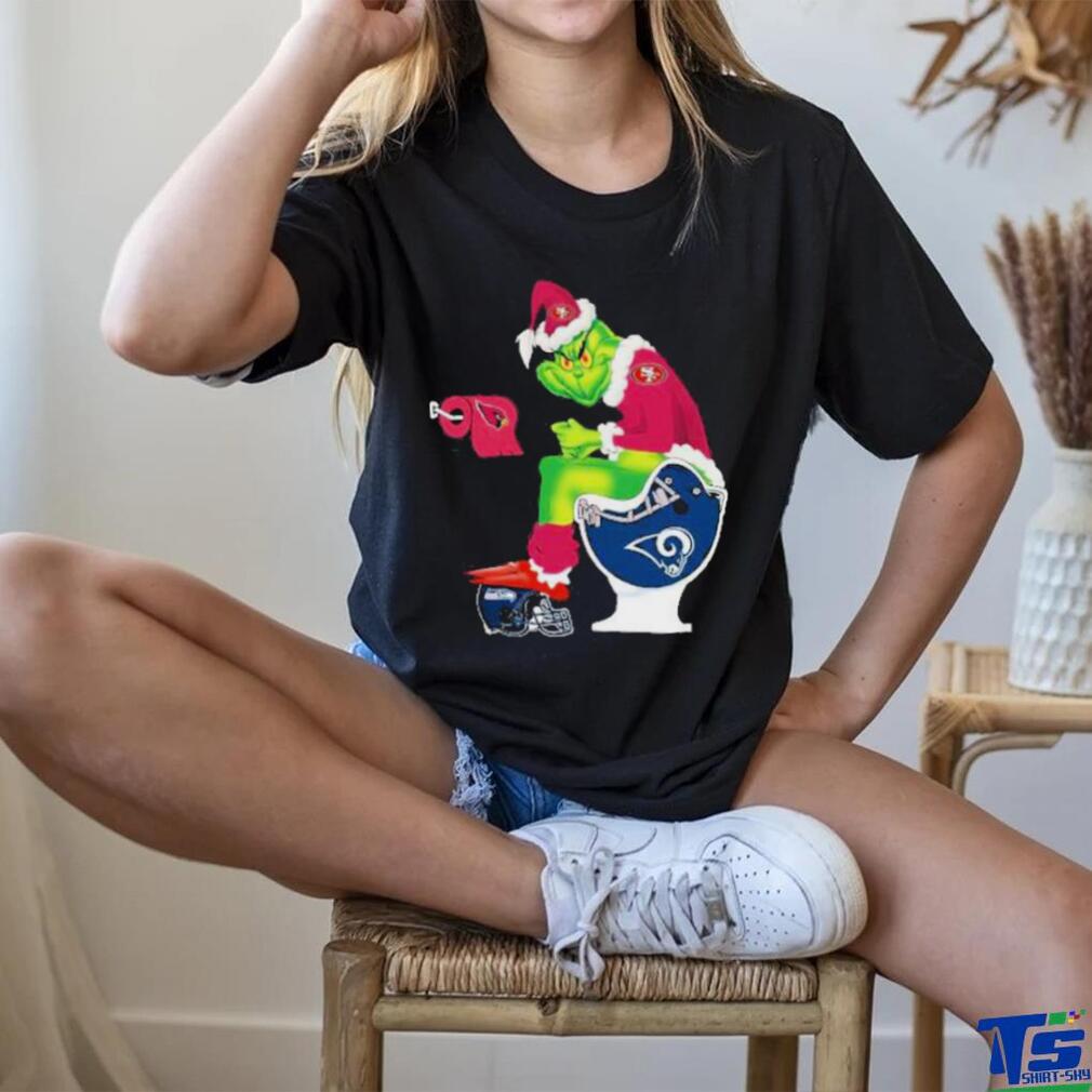 Grinch San Francisco 49ers Shit On Toilet Los Angeles Rams And Other Teams Christmas new 2023 T shirt Grinch San Francisco 49ers Shit On Toilet Los Angeles Rams And Other Teams Christmas new 2023 T shirt