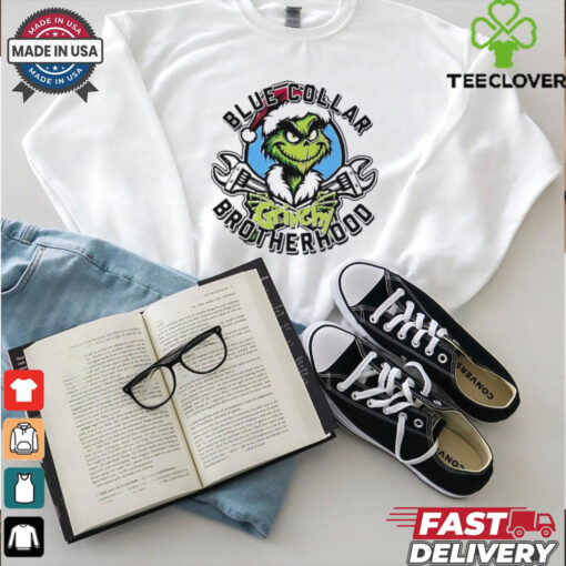 Grinch Santa Blue Collar Grinchy Brotherhood Merry Christmas shirt