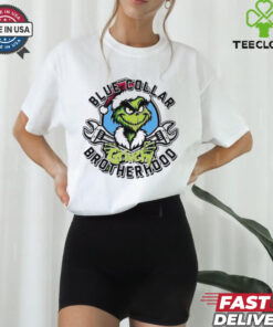 Grinch Santa Blue Collar Grinchy Brotherhood Merry Christmas shirt