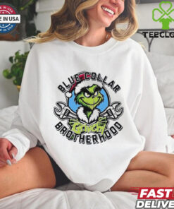 Grinch Santa Blue Collar Grinchy Brotherhood Merry Christmas shirt
