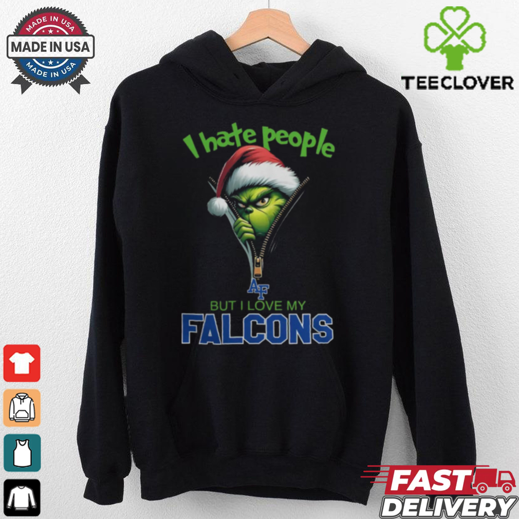 Grinch Santa Hat I Hate People But I Love My Air Force Falcons Christmas Logo Shirt Grinch Santa Hat I Hate People But I Love My Air Force Falcons Christmas Logo Shirt