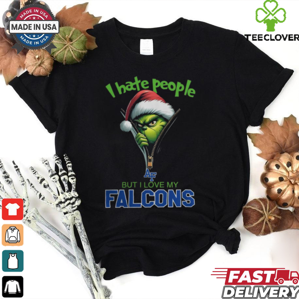 Grinch Santa Hat I Hate People But I Love My Air Force Falcons Christmas Logo Shirt Grinch Santa Hat I Hate People But I Love My Air Force Falcons Christmas Logo Shirt