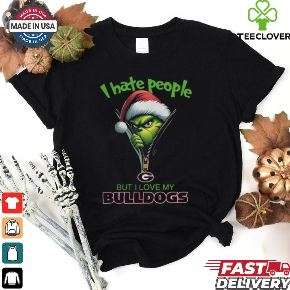 Grinch Santa Hat I Hate People But I Love My Georgia Bulldogs Christmas Logo Shirt Grinch Santa Hat I Hate People But I Love My Georgia Bulldogs Christmas Logo Shirt