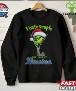 Grinch Santa Hat I Hate People But I Love My Ucla Bruins Christmas Logo Shirt