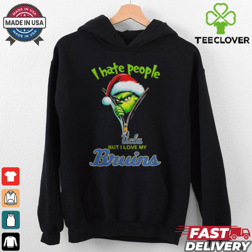 Grinch Santa Hat I Hate People But I Love My Ucla Bruins Christmas Logo Shirt Grinch Santa Hat I Hate People But I Love My Ucla Bruins Christmas Logo Shirt