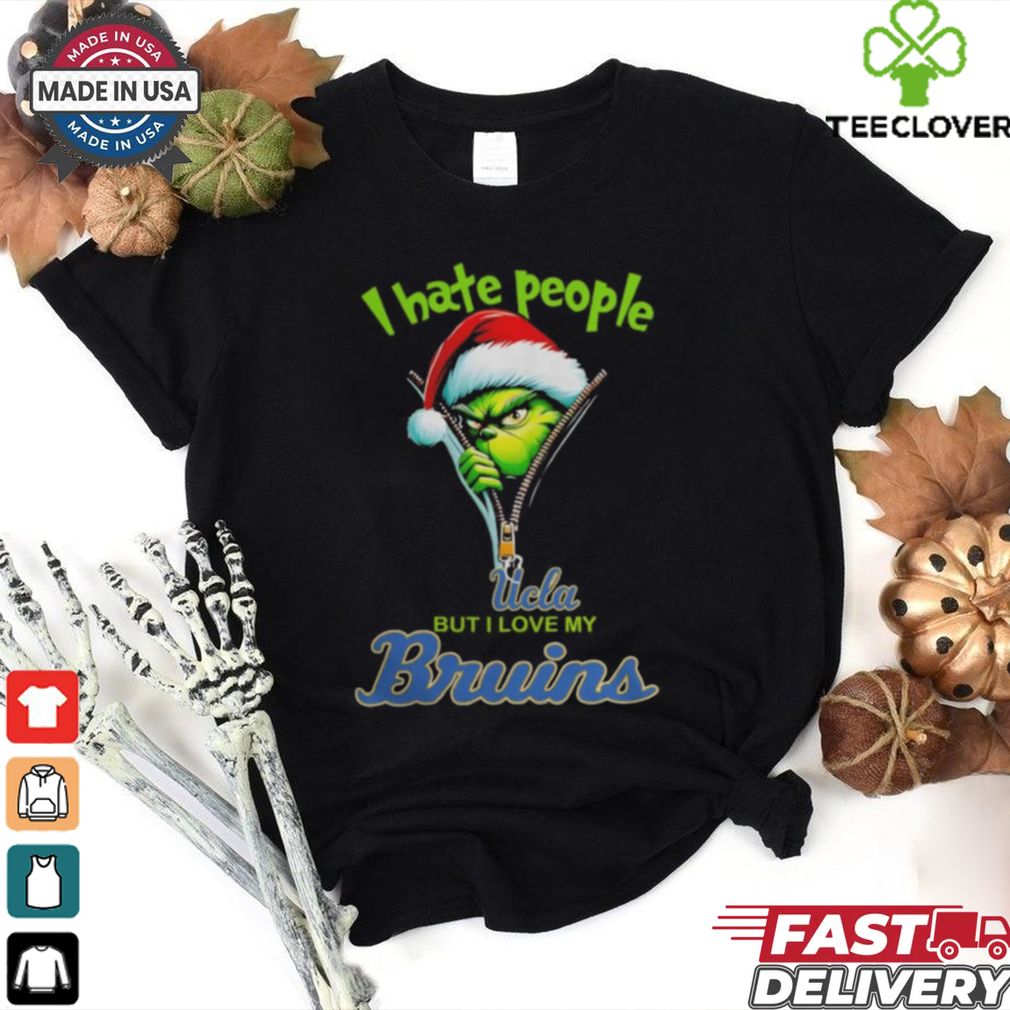 Grinch Santa Hat I Hate People But I Love My Ucla Bruins Christmas Logo Shirt Grinch Santa Hat I Hate People But I Love My Ucla Bruins Christmas Logo Shirt