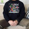 Grinch Santa Hug Cancer Grow Your Heart With Awareness Tree Merry Christmas Shirt