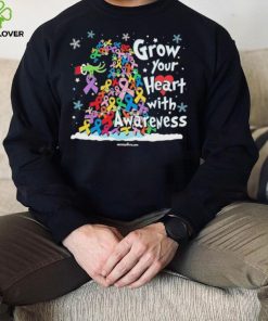 Grinch Santa Hug Cancer Grow Your Heart With Awareness Tree Merry Christmas Shirt