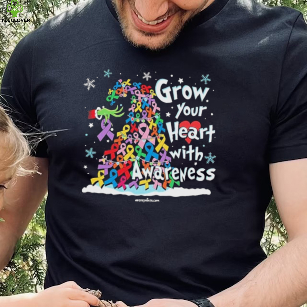 Grinch Santa Hug Cancer Grow Your Heart With Awareness Tree Merry Christmas Shirt Grinch Santa Hug Cancer Grow Your Heart With Awareness Tree Merry Christmas Shirt