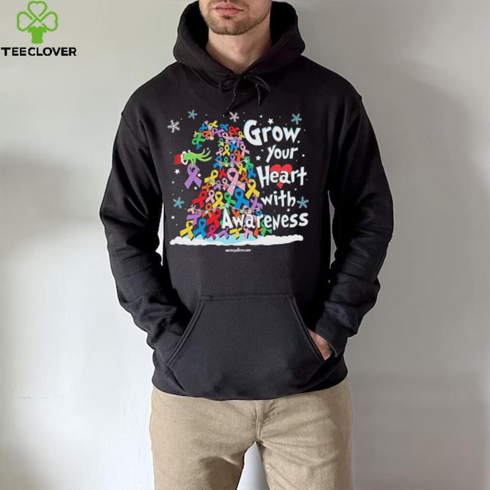 Grinch Santa Hug Cancer Grow Your Heart With Awareness Tree Merry Christmas Shirt Grinch Santa Hug Cancer Grow Your Heart With Awareness Tree Merry Christmas Shirt