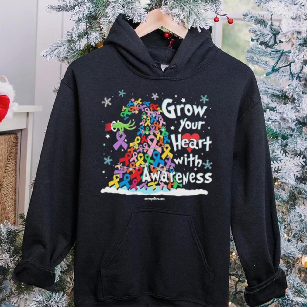 Grinch Santa Hug Cancer Grow Your Heart With Awareness Tree Merry Christmas Shirt Grinch Santa Hug Cancer Grow Your Heart With Awareness Tree Merry Christmas Shirt
