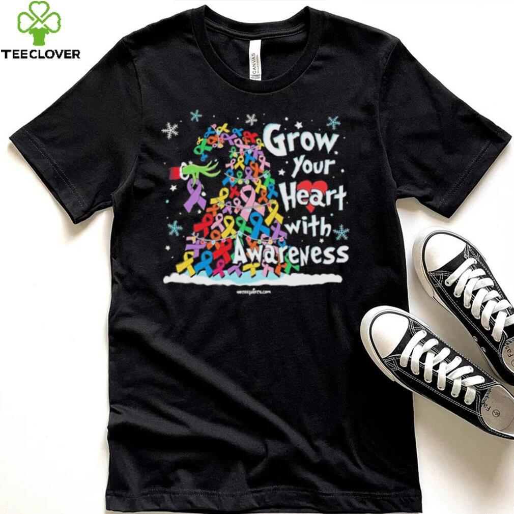 Grinch Santa Hug Cancer Grow Your Heart With Awareness Tree Merry Christmas Shirt Grinch Santa Hug Cancer Grow Your Heart With Awareness Tree Merry Christmas Shirt