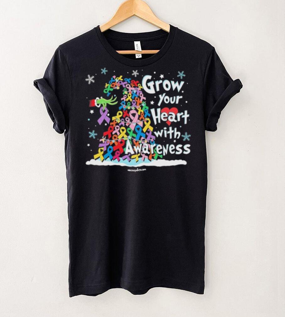 Grinch Santa Hug Cancer Grow Your Heart With Awareness Tree Merry Christmas Shirt Grinch Santa Hug Cancer Grow Your Heart With Awareness Tree Merry Christmas Shirt