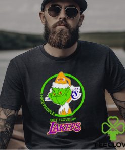 Grinch Santa I hate people but I love my Los Angeles Lakers hoodie, sweater, longsleeve, shirt v-neck, t-shirt