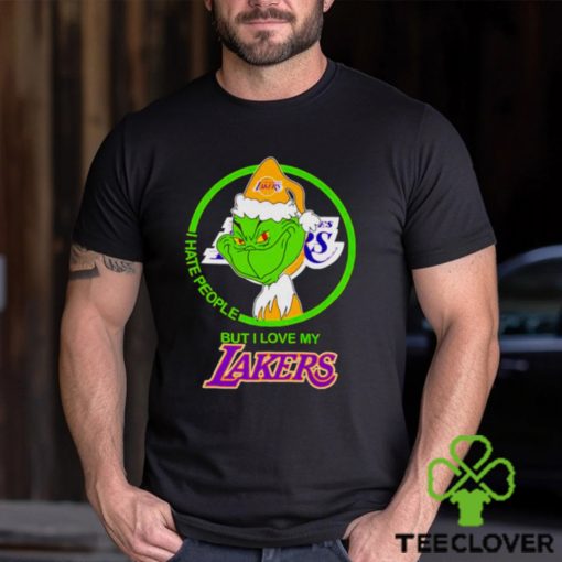 Grinch Santa I hate people but I love my Los Angeles Lakers hoodie, sweater, longsleeve, shirt v-neck, t-shirt