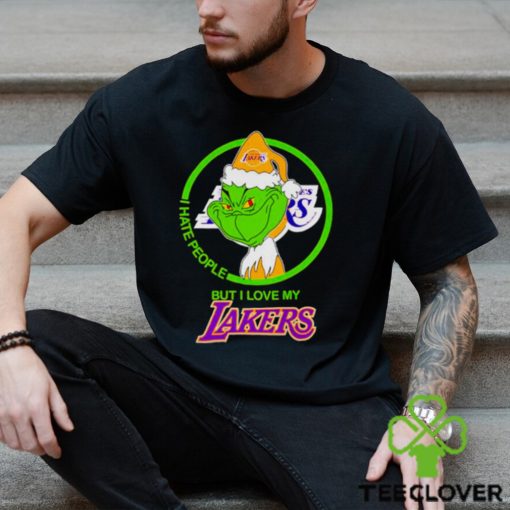 Grinch Santa I hate people but I love my Los Angeles Lakers hoodie, sweater, longsleeve, shirt v-neck, t-shirt