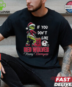 Grinch Santa If You Don’T Like Arkansas State Red Wolves Merry Kissmyass 2024 Shirt