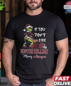 Grinch Santa If You Don’T Like Boston College Eagles Merry Kissmyass 2024 Shirt
