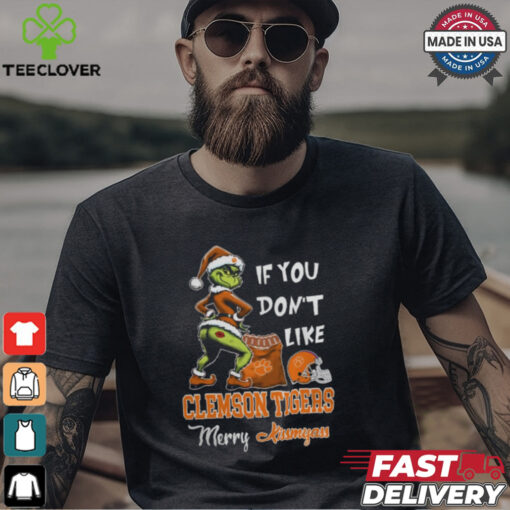 Grinch Santa If You Don’T Like Clemson Tigers Merry Kissmyass 2024 Shirt