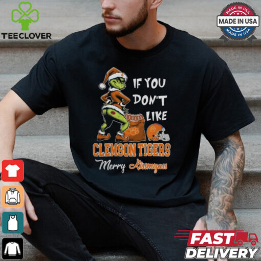 Grinch Santa If You Don’T Like Clemson Tigers Merry Kissmyass 2024 Shirt