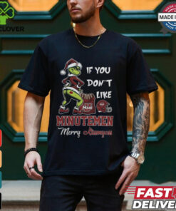 Grinch Santa If You Don’T Like Massachusetts Minutemen Merry Kissmyass 2024 Shirt