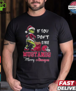 Grinch Santa If You Don’T Like SMU Mustangs Merry Kissmyass 2024 Shirt