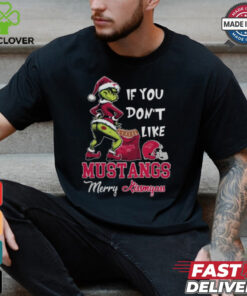 Grinch Santa If You Don’T Like SMU Mustangs Merry Kissmyass 2024 Shirt