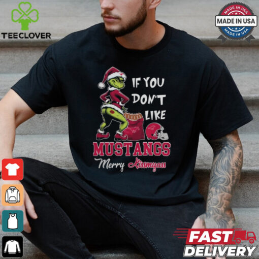 Grinch Santa If You Don’T Like SMU Mustangs Merry Kissmyass 2024 Shirt